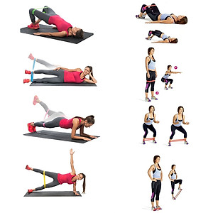 Bộ 5 Dây Đàn Hồi Tập Gym Yoga, Dây Kháng Lực, Dây Đàn Hồi Tập Thể Dục- Hàng Chính Hãng