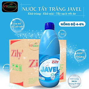 Nước Tẩy Trắng Javel Zily 500g - 24 Chai/Thùng