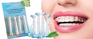 Cho máy Oral B, răng niềng, Set bộ 4 đầu bàn chải đánh răng điện New IP-17A cho răng niềng Minh House-Hàng chính hãng
