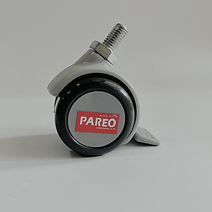 Bộ 4 bánh xe cọc vít ren có khóa 38-50mm cho ghế/bàn xoay văn phòng nội thất - tải 40kg - Happy Move Thái Lan