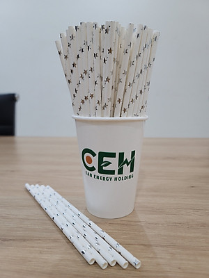 Túi 500 ống hút giấy 6x197mm hình ngôi sao dành cho cà phê, nước ngọt