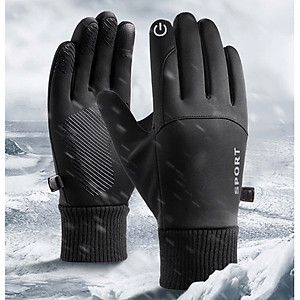 Găng tay phượt dành cho nam lót nỉ lông ấm áp cảm ứng điện thoại phủ gen nhựa chống trượt GTNK02