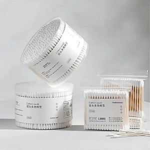 Dụng cụ làm đẹp sức khỏe  _Hộp 500c tăm bông ráy tai lớn  cao cấp với 2 đầu tăm thiết kế hình dáng khác nhau làm sạch sâu bên trong , phù hợp cho mọi người