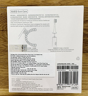 Combo 3 Đầu bàn chải thay thế cho bàn chải đánh răng điện Xiaomi Mijia T300 T500 - Hàng chính hãng 