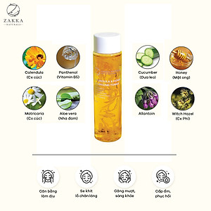 Bộ Ba Zakka Naturals Gel B5 35g, SRM Hoa Cúc 185g và Sữa Dưỡng Hoa Cúc 150ml Làm Sạch Dịu Nhẹ và Cấp Ẩm