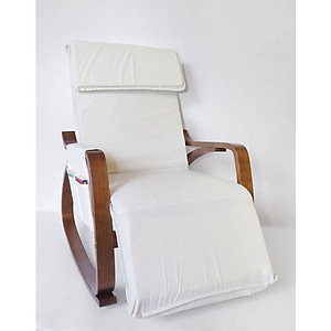 Ghế Poang Rocking Chair khung plywood óc chó_tựa lưng và gác chân có thể điều chỉnh