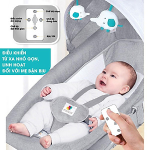 Nôi ru ngủ thư giãn kết hợp ghế ngồi đọc sách cho bé nhạc trắng Mastela 8104/8106 - điều khiển từ xa - kết hợp Bluetooth