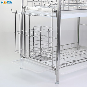 Kệ đựng chén bát 2 tầng Inox 304 cao cấp đa năng Hobby home decor KC2F