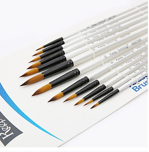 Bộ 12 cọ vẽ màu nước trắng ngọc trai dầu tròn Lalunavn, waterbrush Keep Smiling - B50