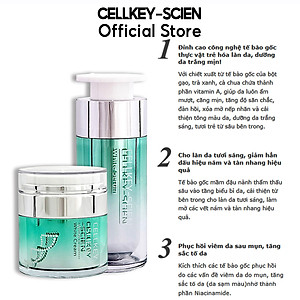 Bộ Dưỡng Trắng Da Tế Bào Gốc Hàn Quốc Cấp Ẩm Xóa Nhăn Phục Hồi Trẻ Hoá Da Và Chống Lão Hoá Cellkey-Scien Repair System White Set (60ml)