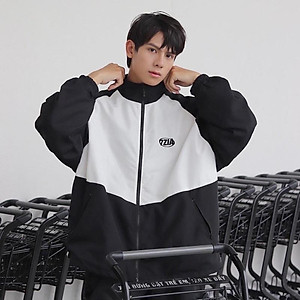 Áo Khoác Dù 2 lớp Form Rộng 7ZIA màu TRẮNG  Nam Nữ Unisex  Áo Jacket dây kéo Ulzzang Jaystoree