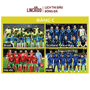 Lịch thi đấu bóng đá World Cup 2026 ( Kích thước 86 cm X 65 cm) chữ to, nhìn rõ