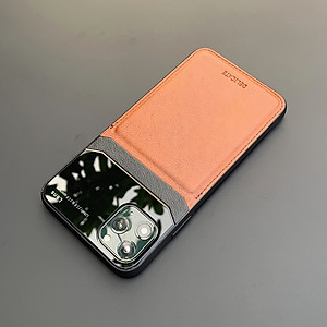 Ốp lưng da kính cao cấp dành cho iPhone 11 Pro - Màu vàng nâu - Hàng nhập khẩu - DELICATE