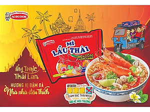Thùng 30 Gói Mì Lẩu Thái Tôm Acecook (81g x 30 gói)