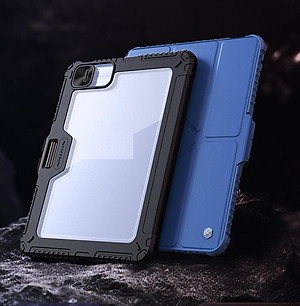 Bao da cho iPad Pro 11 inch M4 2024 / iPad Pro 13 inch M4 2024 Nillkin Bumper Leather Case Pro (Có khe cắm bút Apple Pencil) - Hàng chính hãng