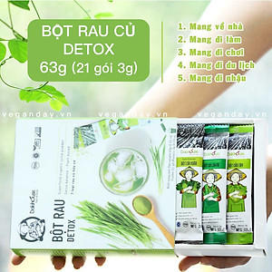 Combo Bột Rau Củ Thải Độc Dalahouse Hộp 63gr (Mẫu mới gồm 7 loại rau củ chia tuýp nhỏ) Sấy lạnh nguyên chất - Detox thanh lọc cơ thể