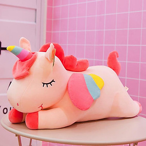 Gấu Bông Kỳ Lân Nằm Dễ Thương, Ngựa Một Sừng Unicorn Nằm Siêu Mềm Mịn (30cm--->60cm) Gối Ôm Kỳ Lân Đáng Yêu Hàng Cao Cấp