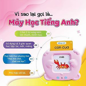 Máy đọc thẻ Flashcard song ngữ anh việt thông minh cho bé 112 thẻ 244 từ vựng KG133 - Hàng chính hãng