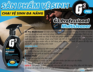 Chai vệ sinh đa năng Ô tô, xe máy G3 Pro Multicleaner 500ml