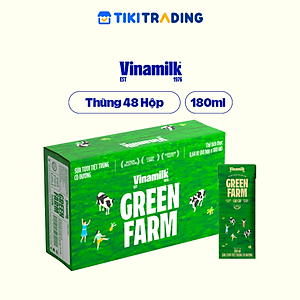 Thùng 48 hộp Sữa Tươi Tiệt Trùng Vinamilk Green Farm có đường 180ml