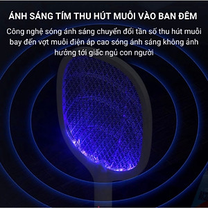 Vợt Muỗi Thông Minh Kiêm Đèn Bắt Muỗi Tự Động 3in1, Vợt Bắt Muỗi Đa Năng Sạc USB - Hàng Nhập Khẩu