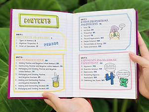 Sách Everything You Need To Ace Pre-algebra & Algebra Big Fat Notebooks ( Sổ Tay Đại Số Bản Tiếng Anh ) - Tổng Hợp Kiến Thức Toán Học Đại Số Cho Học Sinh Lớp 8 Đến Lớp 12 - Á Châu Books, Bìa Cứng, In Màu