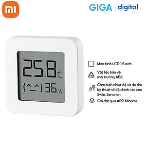 Nhiệt ẩm kế Xiaomi Mijia gen 2 (Mi Temperature and Humidity Monitor 2) - NUN4126GL - Bluetooth - Hàng Chính hãng