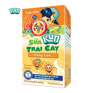 Thùng 48 hộp Sữa trái cây hương cam KUN 110ml/hộp