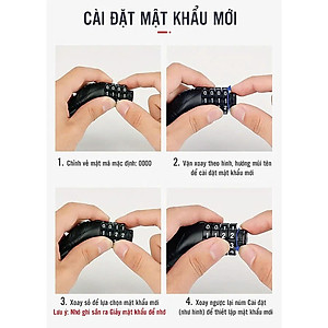 Khoá đa năng xe đạp xe máy 4 số chống trộm Khóa Số Xe Đạp 4 Số Mật Mã Vỏ PVC Bọc Lõi Thép (dạng tròn cứng) (mật khẩu mặc định 0000) 