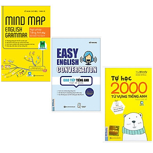 Bộ sách nâng cao trình độ Tiếng Anh: Mindmap English Grammar - Ngữ Pháp Tiếng Anh Bằng Sơ Đồ Tư Duy+ Tự Học 2000 Từ Vựng Tiếng Anh Theo Chủ Đề + Giao Tiếp Tiếng Anh Thật Dễ Dàng - Easy English Conversation
