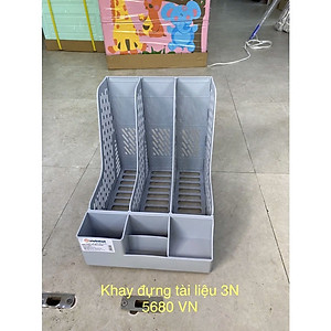 Giá đựng tài liệu 3 ngăn kèm khay để bút Việt Nhật , Khay đựng hồ sơ tài liệu văn phòng để bàn - Hàng Việt Nam