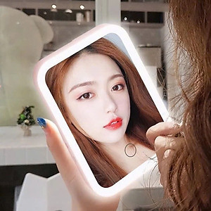 Gương Soi Trang Điểm Để Bàn Có 3 Chế Độ Đèn Led Thông Minh Tích Điện Siêu Hot - Thiết Kế Hiện Đại - Hàng Chính Hãng