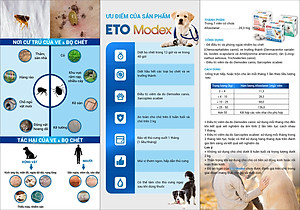 Viên nhai Vemedim Eto Modex diệt ve rận, bọ chét chó