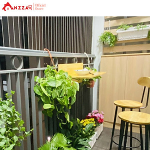 Bàn gỗ treo ban công gấp gọn kích thước chất liệu gỗ thông nhập khẩu cao cấp Anzzar BBC-04