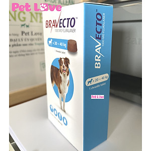 Bravecto diệt ghẻ, ve rận, bọ chét (chó 20 - 40kg)