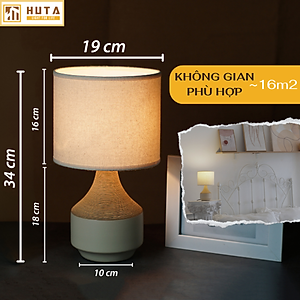 Đèn Ngủ Để Bàn Gốm Sứ Cao Cấp HUTA S14 Vân Màu Gỗ Độc Đáo Sang Trọng, Decor Trang Trí Phòng Ngủ, Khách Sạn, Đọc Sách Đầu Giường, Điều Chỉnh Độ Sáng, Ánh Sáng Vàng