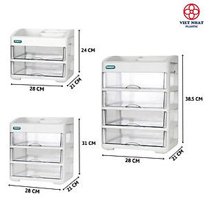 Tủ đựng mỹ phẩm để bàn Hokori 3636 Việt Nhật  2 - 3 - 4 tầng - Kệ đựng mĩ phẩm HOKORI , đồ trang điểm nhiều tầng tiện lợi