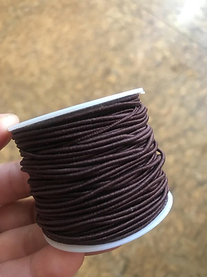 CUỘN DÂY THUN CO GIÃN DẦY 1MM MÀU TÍM THAN NHẸ XỎ VÒNG TAY GỖ NAM 