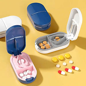 Dụng Cụ Cắt Thuốc Viên Hộp Dụng Cụ Cắt Thuốc Cắt Viên Nén Chính Xác Kiêm Hộp Đựng Thuốc Tiện Dụng - Giao Màu Ngẫu Nhiên