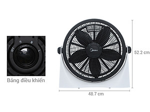 Quạt Hộp, Quạt Để Bàn 5 Cánh Midea FB40-9H (Quạt Điện Hàng Chính Hãng, Công suất 55W, Chỉnh Gió 3 Tốc Độ)