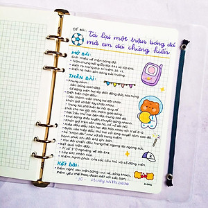 Sổ takenote văn 6, sổ tay ghi chép giúp học tốt văn 6 có 2 bản là sổ còng Binder và sổ lò xo A5 trang trí sticker