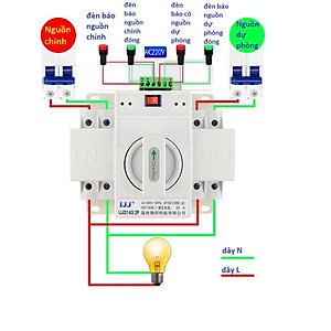 Bộ chuyển đổi nguồn tự động ATS 2 pha 100A/220V có gián đoạn <2S