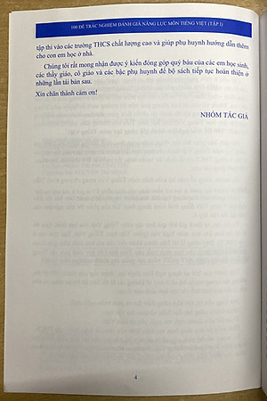 100 Đề Trắc Nghiệm Đánh Giá Năng Lực Môn Tiếng Việt Tập 1 (Đề 01 - Đề 50)