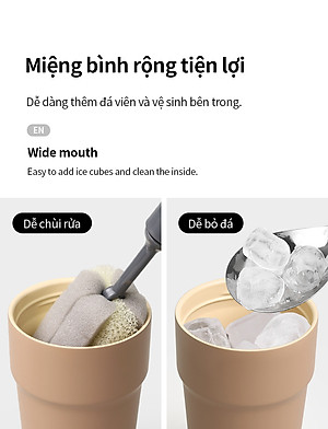 Ly giữ nhiệt 500ml LocknLock LHC4357 Metro Cafe Tumbler, Hàng chính hãng, Thép 304 không gỉ, có dây đeo tay - JoyMall