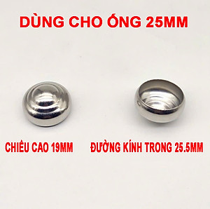 Đầu Chụp Inox Ống Tròn Dành Cho Ống Phi 19 - 22 -25 KB-945