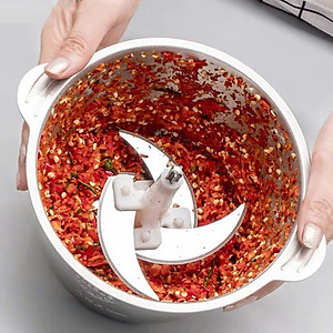 Máy Xay Thịt Cầm Tay 2 Lớp Cối Xay Inox 304 , 4 Lưỡi Công suất 250W , Xay Cua Cá, Tỏi Ớt, Rau Củ Quả - Hàng Nhập Khẩu