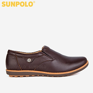 Giày Mọi Nam Da Bò SUNPOLO SUMU01 - Nâu