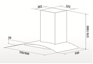 Máy hút mùi kính cong Canaval CA8670 - Hàng nhập khẩu