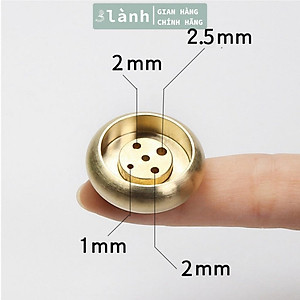 Đế Cắm Nhang Trầm Hương 5-9 Lỗ Bằng Đồng Thau Nguyên Chất Hình Trống Tối Giản Phù Hợp Nhiều Kích Thước Nhang