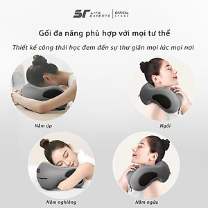 Gối Cổ Văn Phòng Chữ U, Kê Cổ Cao Su Non Công Thái Học Chống Đau Mõi Vai Gáy, Tựa Cổ Đi Máy Bay, Ô Tô, Du Lịch - Sairui